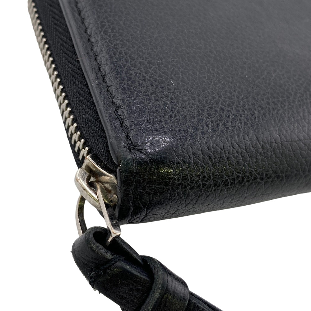 LOUIS VUITTON Long Wallet Purse M62622 leather black Zip Around LV Logo Zippy Lock Me mens Used Authentic
