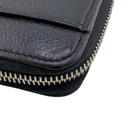 LOUIS VUITTON Long Wallet Purse M62622 leather black Zip Around LV Logo Zippy Lock Me mens Used Authentic
