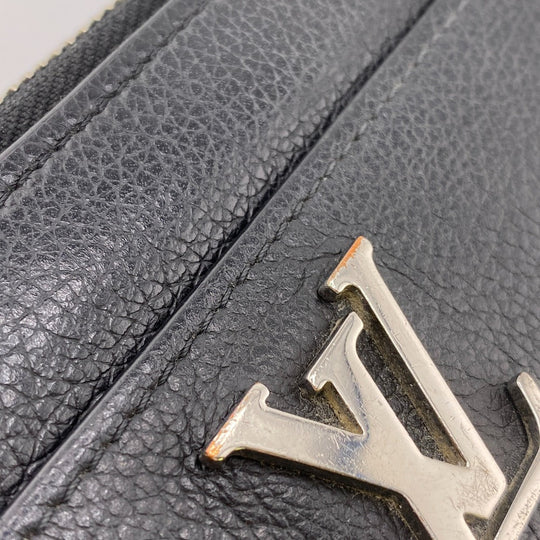 LOUIS VUITTON Long Wallet Purse M62622 leather black Zip Around LV Logo Zippy Lock Me mens Used Authentic