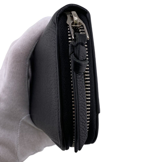 LOUIS VUITTON Long Wallet Purse M62622 leather black Zip Around LV Logo Zippy Lock Me mens Used Authentic