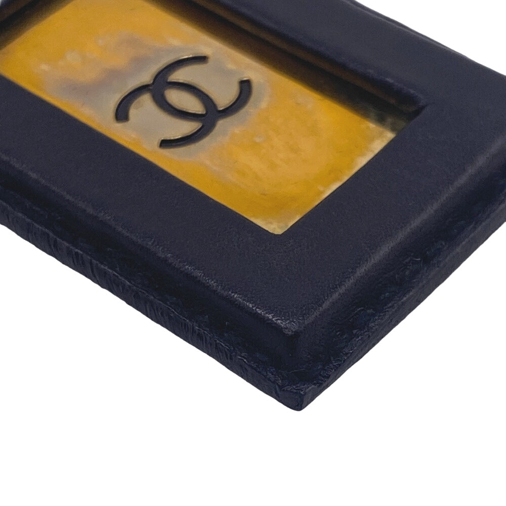 CHANEL Brooch leather black 94P COCO Mark Name tag unisex(Unisex) Used Authentic
