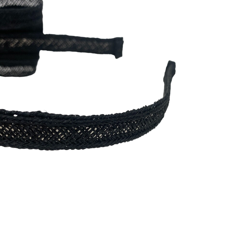 CHANEL hair accessory Straw material, Plat material black Katyusha COCO Mark Ribbon motif Women Used Authentic