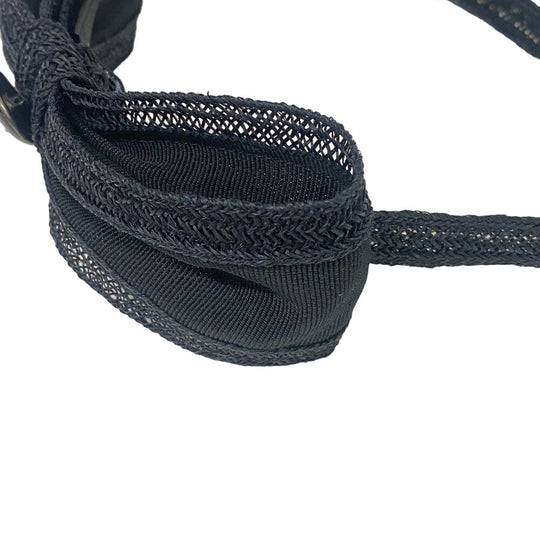 CHANEL hair accessory Straw material, Plat material black Katyusha COCO Mark Ribbon motif Women Used Authentic