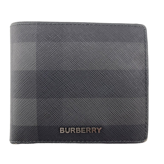 THOMAS BURBERRY Bifold Wallet 8056707 leather black mens Used Authentic
