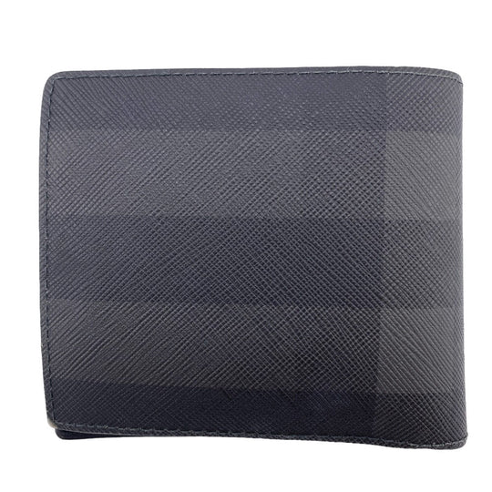 THOMAS BURBERRY Bifold Wallet 8056707 leather black mens Used Authentic