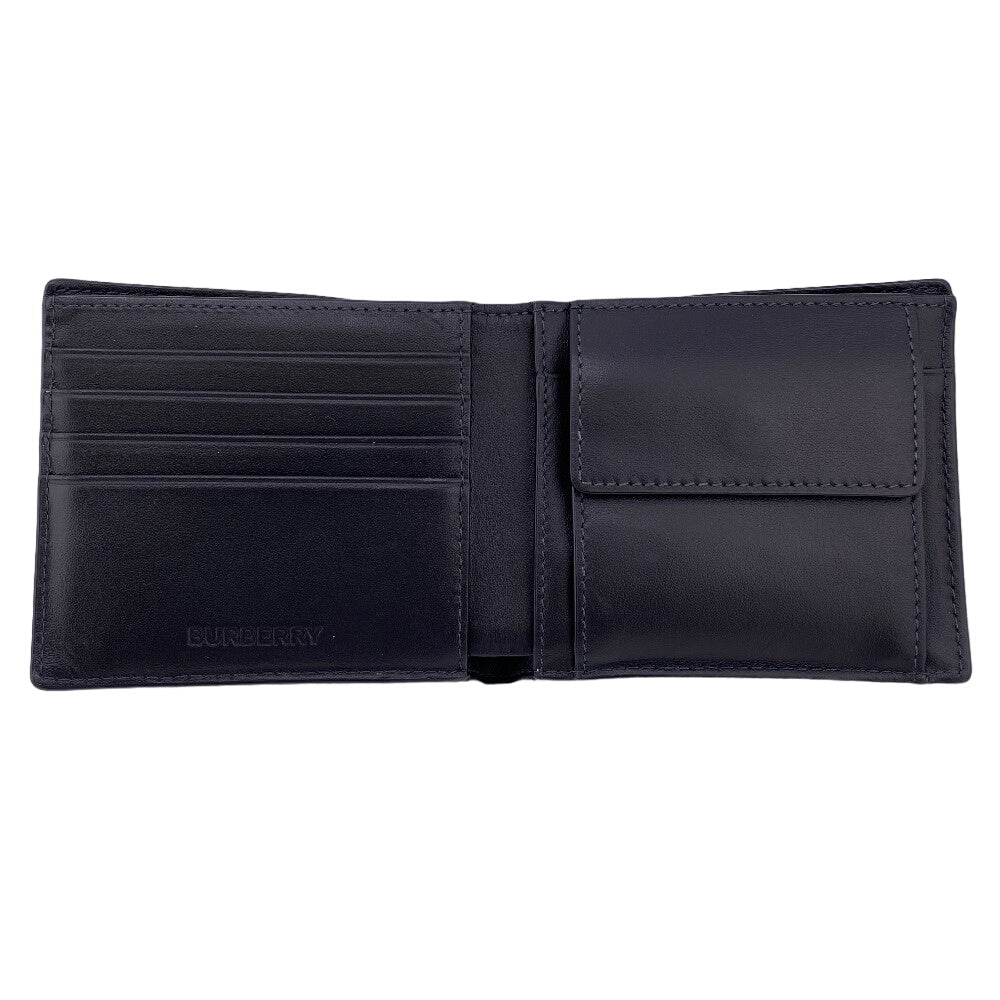 THOMAS BURBERRY Bifold Wallet 8056707 leather black mens Used Authentic