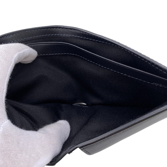 THOMAS BURBERRY Bifold Wallet 8056707 leather black mens Used Authentic