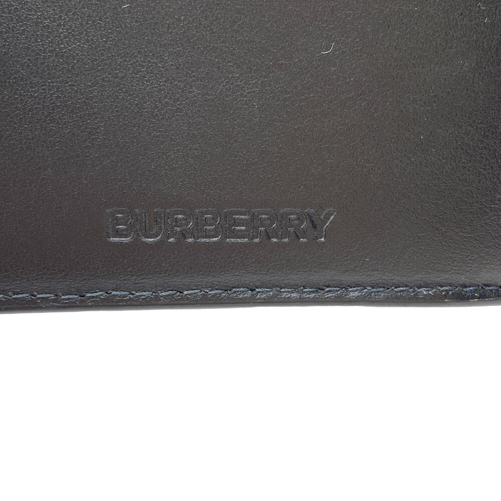 THOMAS BURBERRY Bifold Wallet 8056707 leather black mens Used Authentic