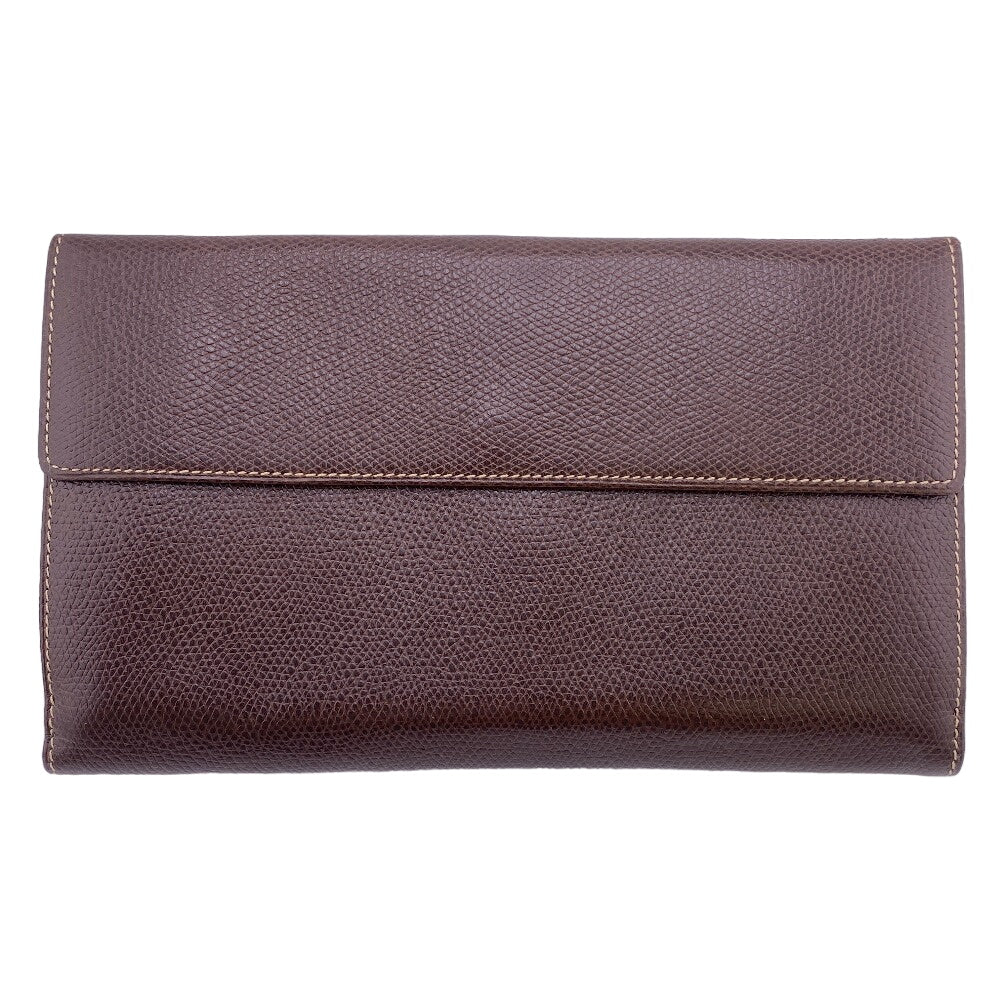 LOEWE Long Wallet Purse leather Brown W Hook Wallet Vintage mens Used Authentic