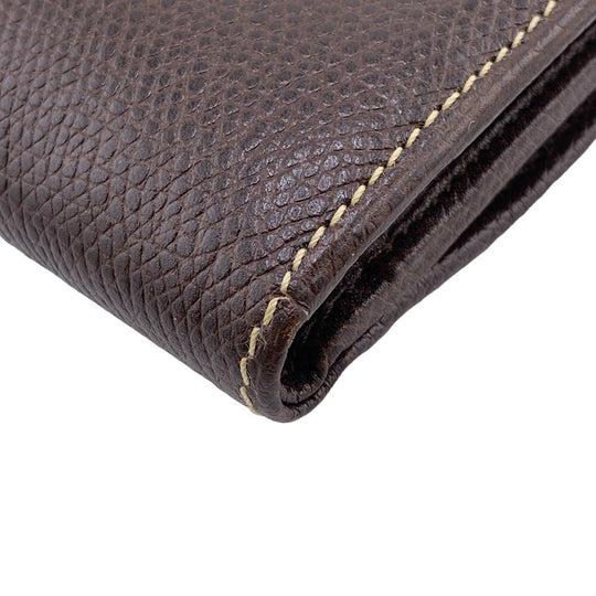 LOEWE Long Wallet Purse leather Brown W Hook Wallet Vintage mens Used Authentic