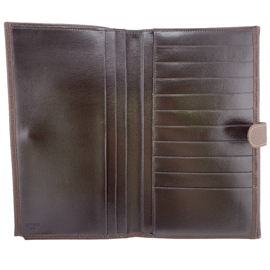 LOEWE Long Wallet Purse leather Brown W Hook Wallet Vintage mens Used Authentic