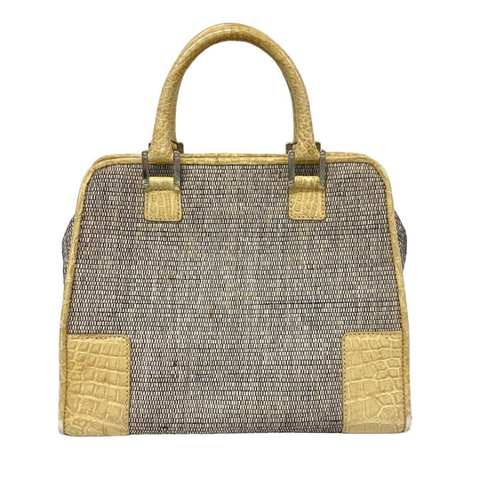 LOEWE Handbag canvas gray Matt Croco Americana 28 Women Used Authentic