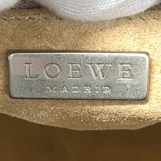LOEWE Handbag canvas gray Matt Croco Americana 28 Women Used Authentic