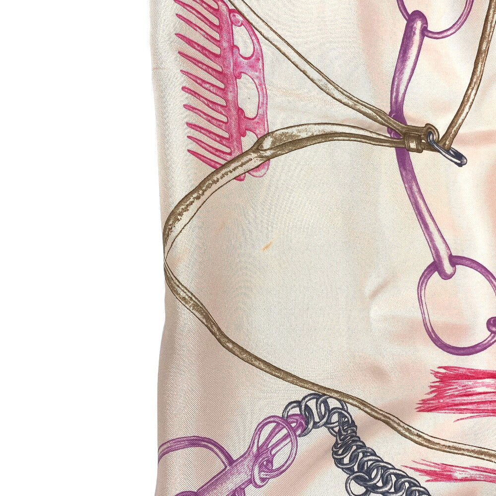 HERMES scarf silk pink PROJETS CARRES Planning ability Carre90 Women Used Authentic