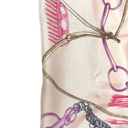 HERMES scarf silk pink PROJETS CARRES Planning ability Carre90 Women Used Authentic