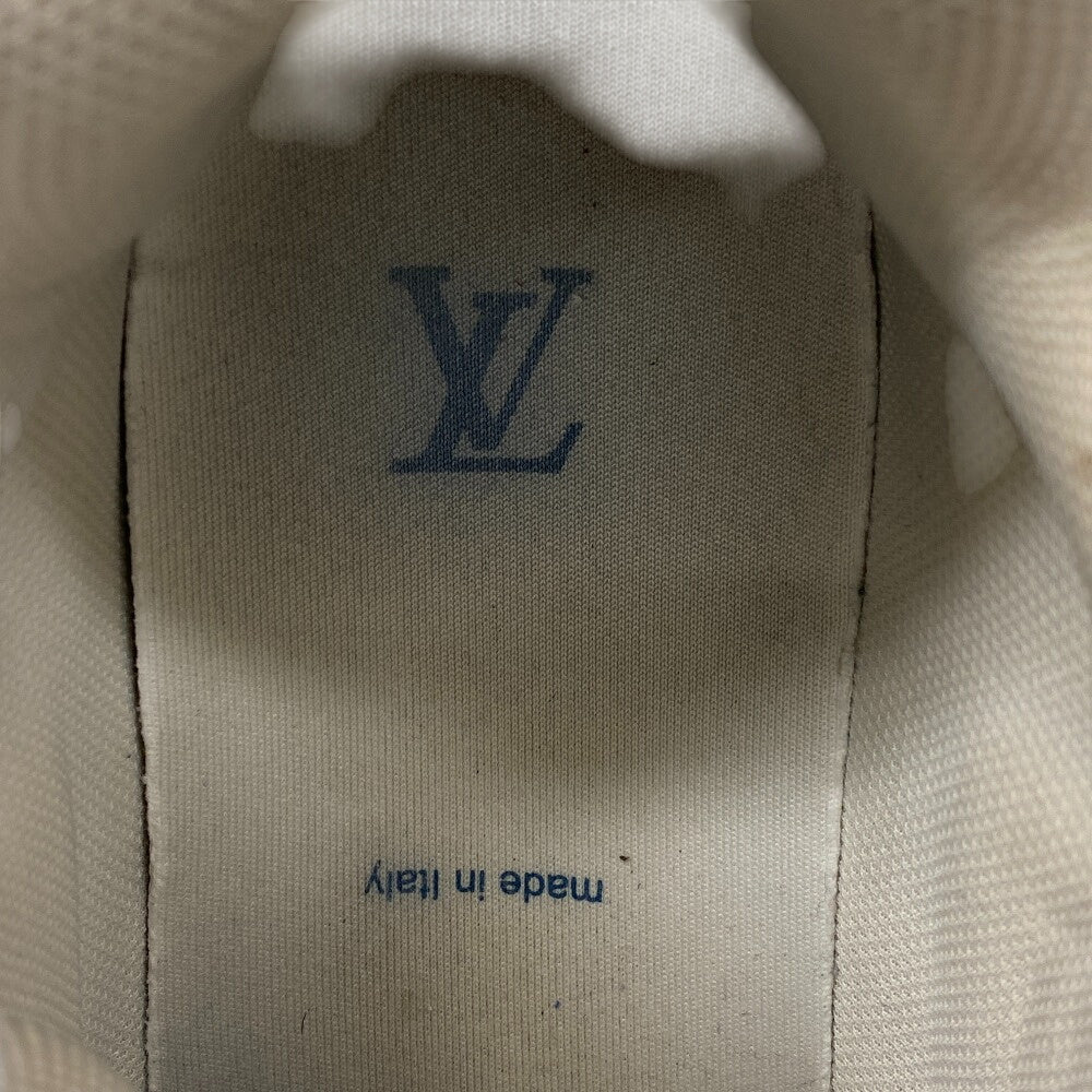 LOUIS VUITTON sneakers FD0270 Denim, Leather blue Monogram denim mens 7 1/2 Used Authentic