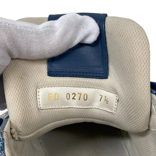 LOUIS VUITTON sneakers FD0270 Denim, Leather blue Monogram denim mens 7 1/2 Used Authentic