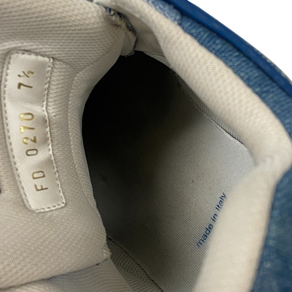 LOUIS VUITTON sneakers FD0270 Denim, Leather blue Monogram denim mens 7 1/2 Used Authentic