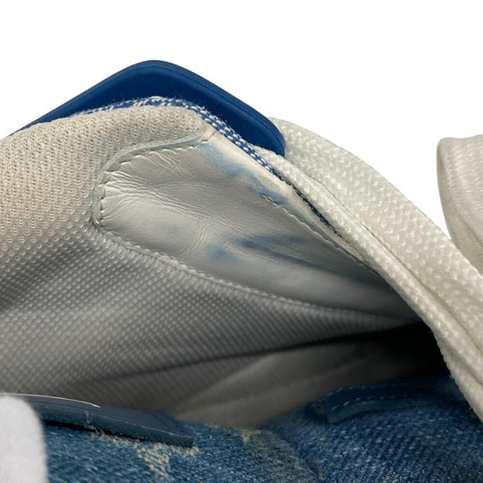 LOUIS VUITTON sneakers FD0270 Denim, Leather blue Monogram denim mens 7 1/2 Used Authentic