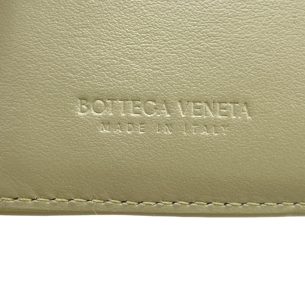 BOTTEGAVENETA Bifold Wallet leather green MAXI INTRECCIATO Women Used Authentic