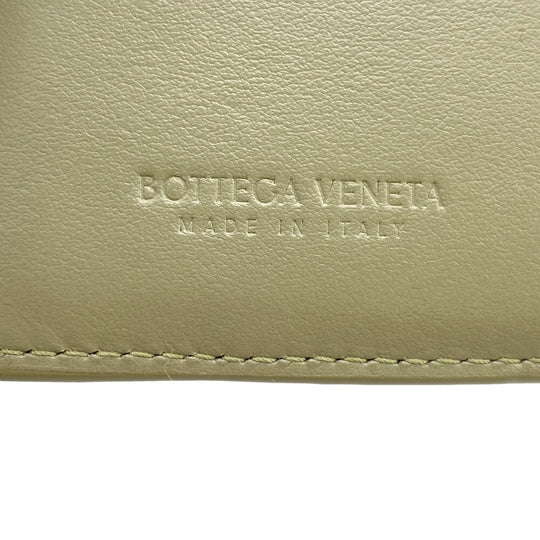 BOTTEGAVENETA Bifold Wallet leather green MAXI INTRECCIATO Women Used Authentic