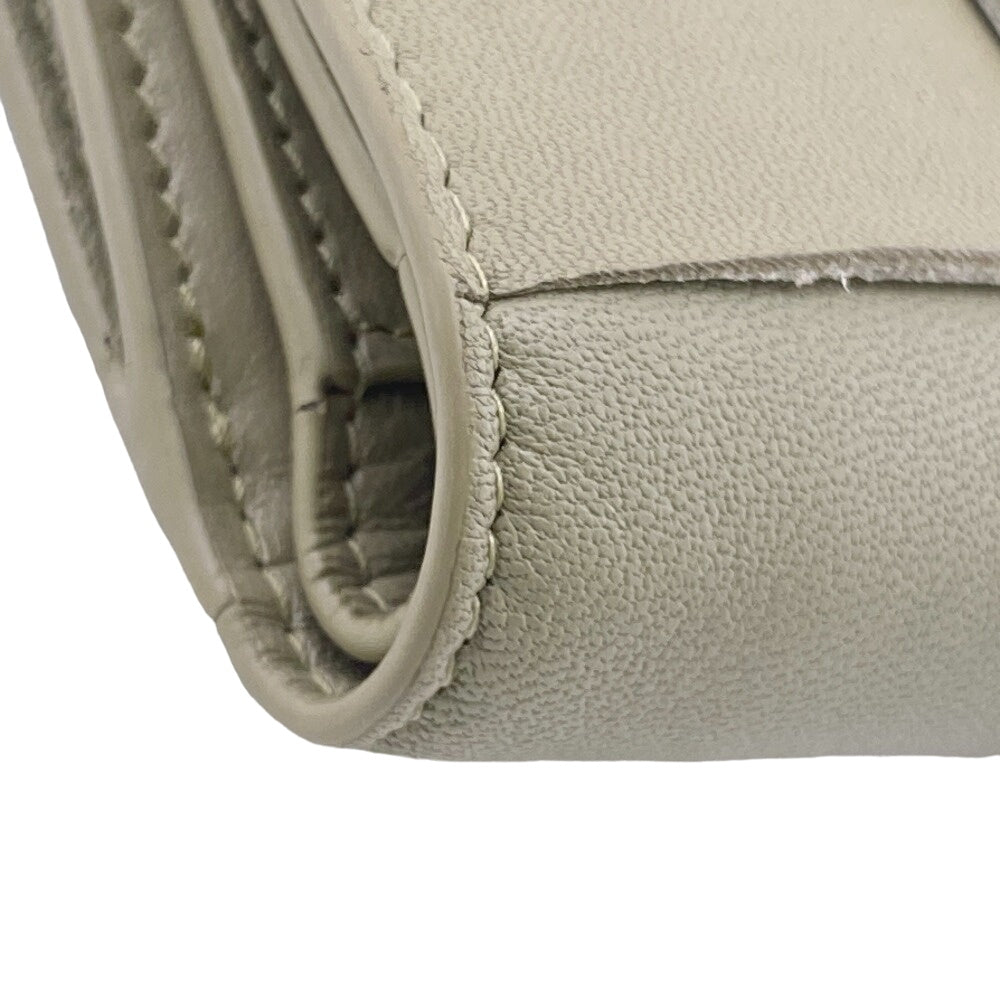 BOTTEGAVENETA Bifold Wallet leather green MAXI INTRECCIATO Women Used Authentic