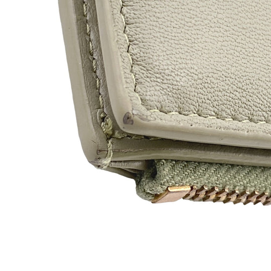 BOTTEGAVENETA Bifold Wallet leather green MAXI INTRECCIATO Women Used Authentic