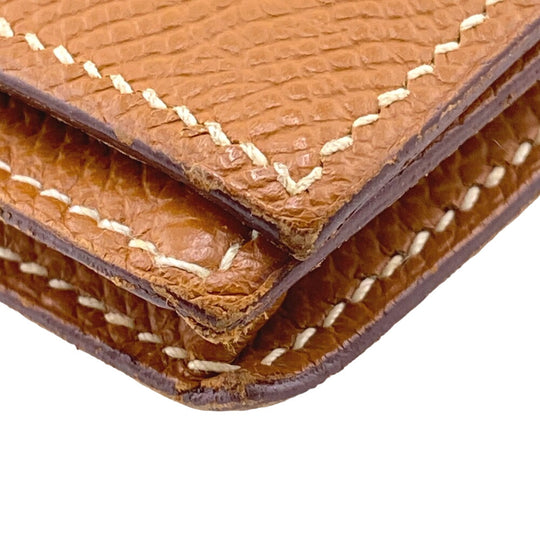 HERMES Long Wallet Purse Epsom Brown Beansufla Women Used Authentic