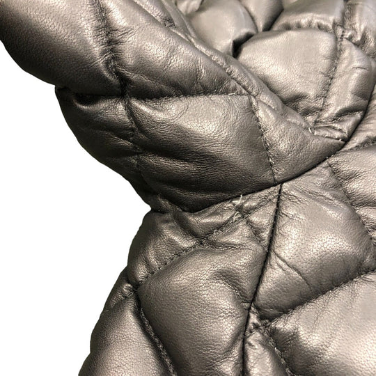 MONCLER Riders jacket leather black quilting mens TG 1 Used Authentic