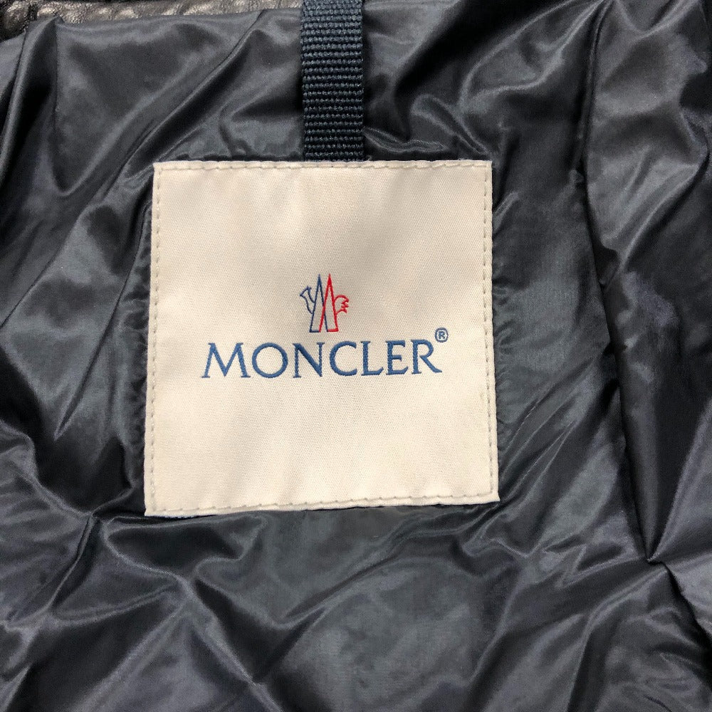 MONCLER Riders jacket leather black quilting mens TG 1 Used Authentic