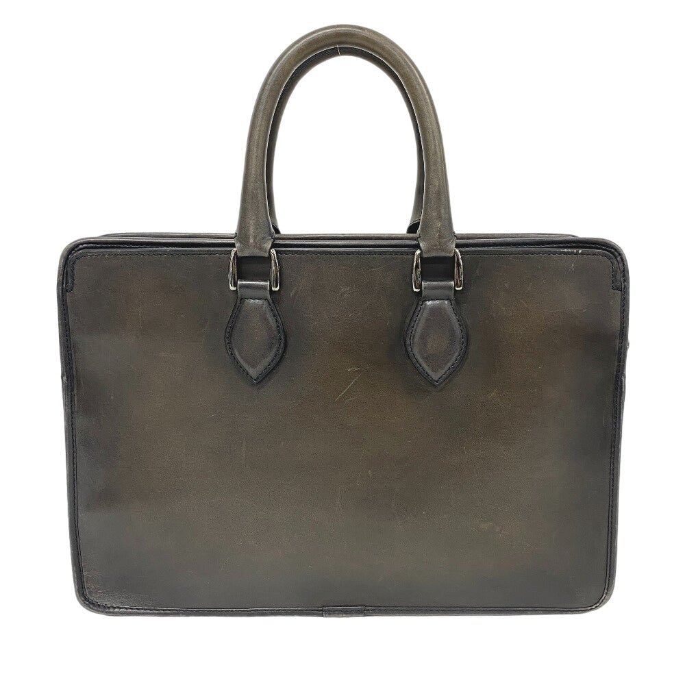 Berluti Business bag leather Brown Briefcase initial Anjoul mens Used Authentic