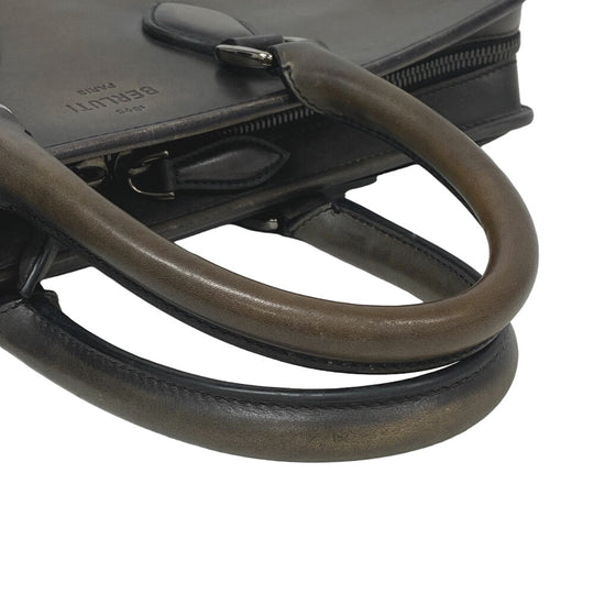 Berluti Business bag leather Brown Briefcase initial Anjoul mens Used Authentic