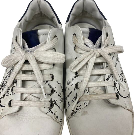 Berluti sneakers leather White Calligraphy Play time mens 8 Used Authentic