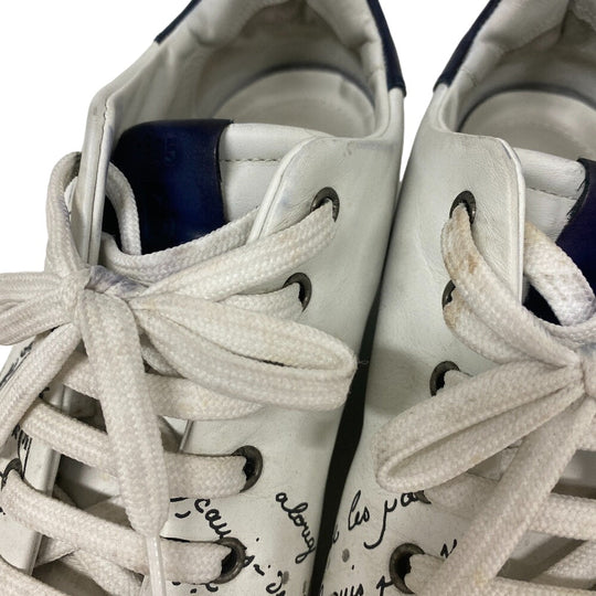 Berluti sneakers leather White Calligraphy Play time mens 8 Used Authentic
