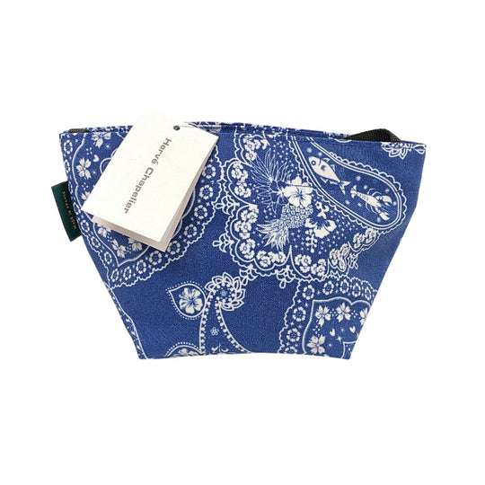 Herve Chapelier Shoulder Bag 1927F Nylon blue BL/WT Women Used Authentic