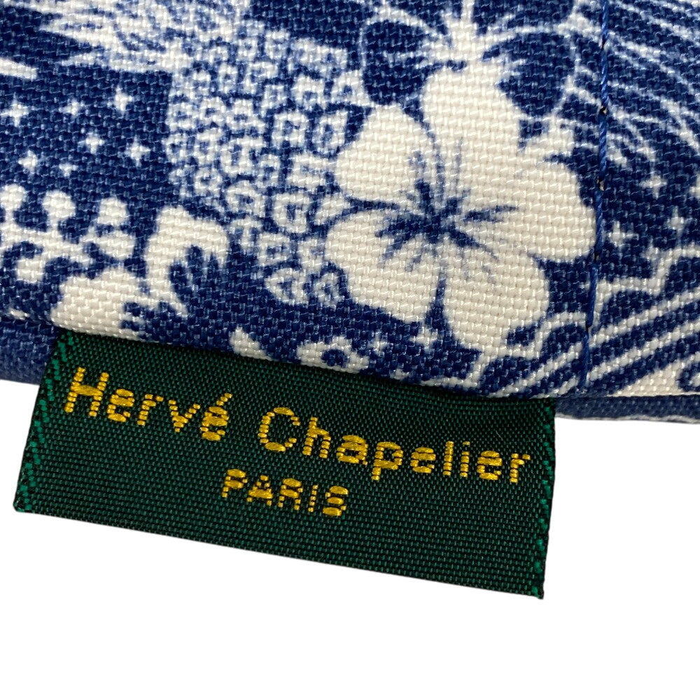 Herve Chapelier Shoulder Bag 1927F Nylon blue BL/WT Women Used Authentic