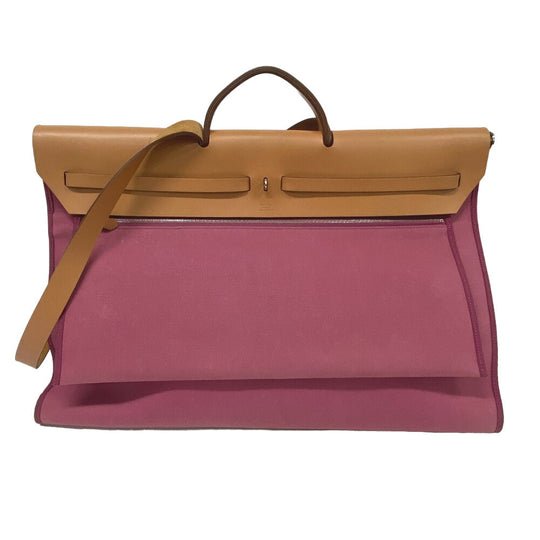 HERMES Handbag canvas pink 2WAY Shoulder Bag Herbag zip cabin Women(Unisex) Used Authentic