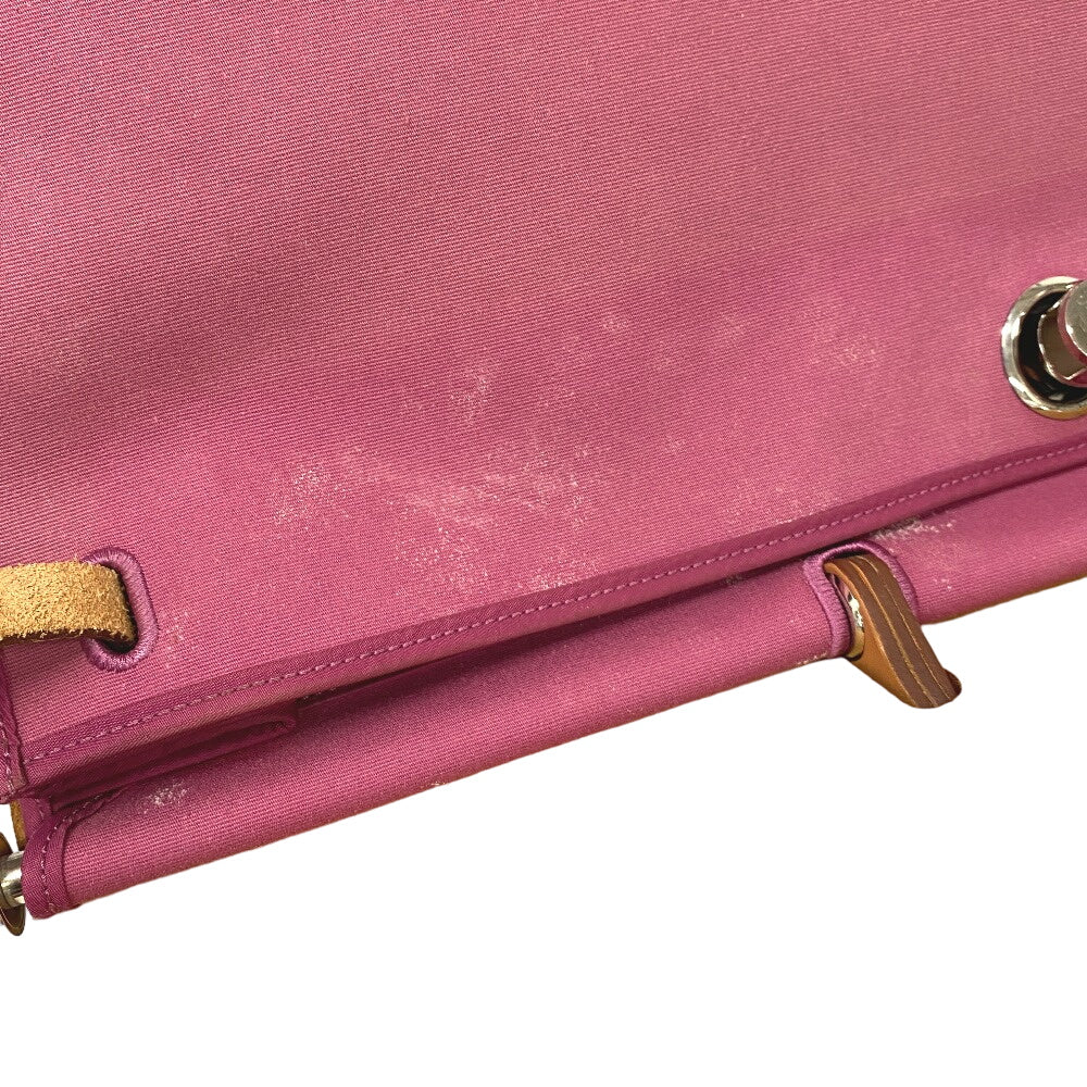HERMES Handbag canvas pink 2WAY Shoulder Bag Herbag zip cabin Women(Unisex) Used Authentic