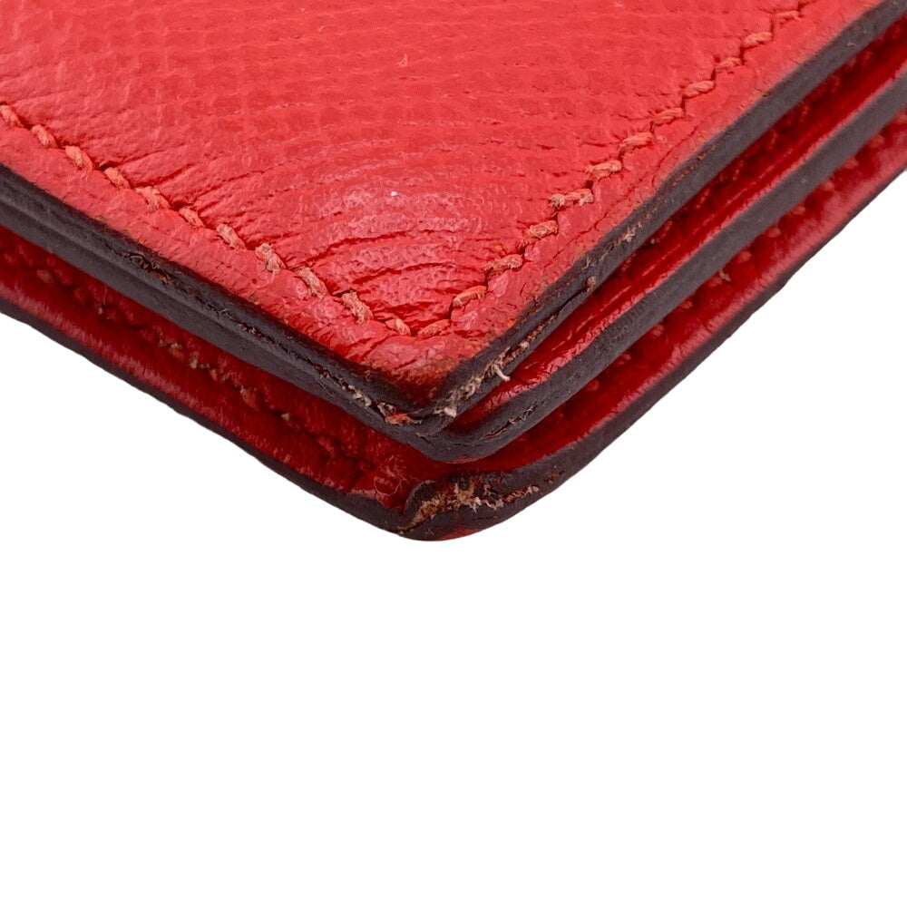 HERMES Long Wallet Purse Epsom Red 2016 Beansufla Women Used Authentic
