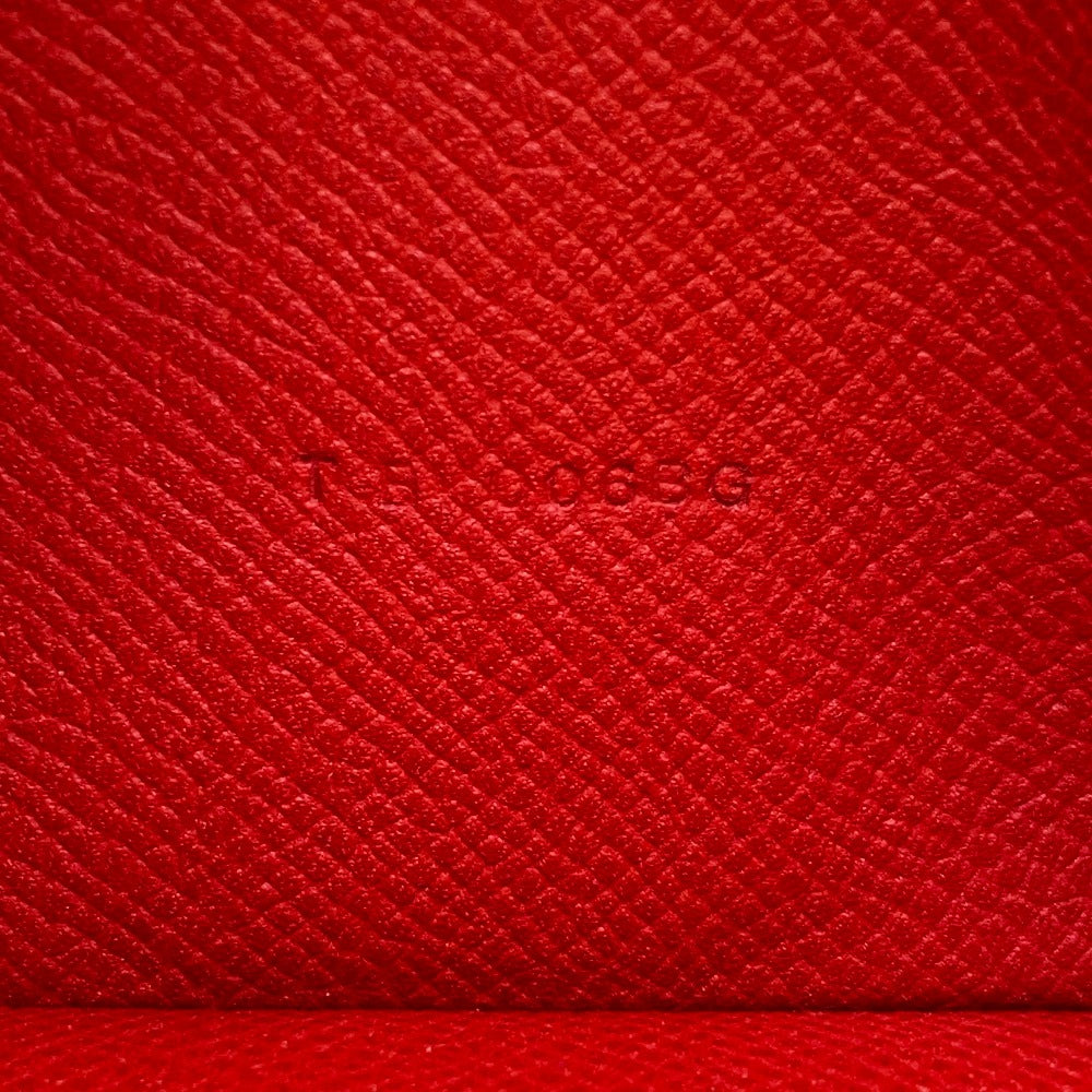 HERMES Long Wallet Purse Epsom Red 2015 Beansufla Women Used Authentic