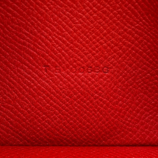 HERMES Long Wallet Purse Epsom Red 2015 Beansufla Women Used Authentic