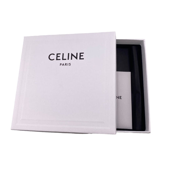 CELINE Coin case leather black Triomphe Women Used Authentic