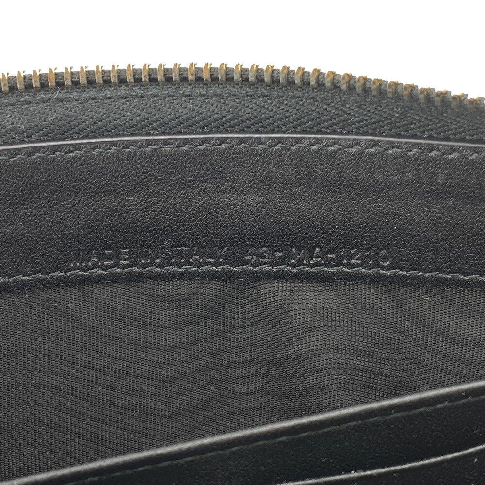 Christian Dior Long Wallet Purse leather black Zip Around 30 Montaigne Women Used Authentic