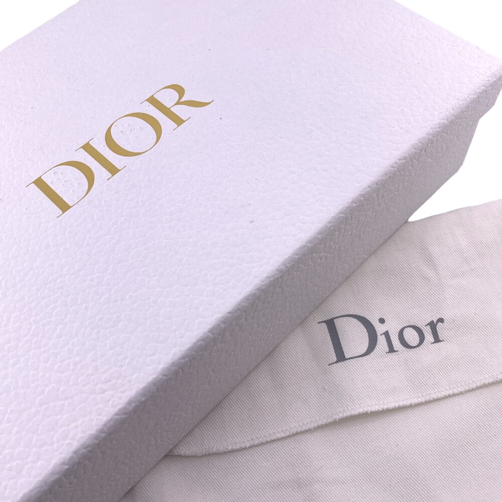 Christian Dior Long Wallet Purse leather black Zip Around 30 Montaigne Women Used Authentic