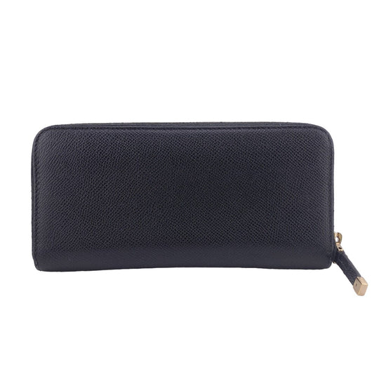 Christian Dior Long Wallet Purse leather black Zip Around 30 Montaigne Women Used Authentic