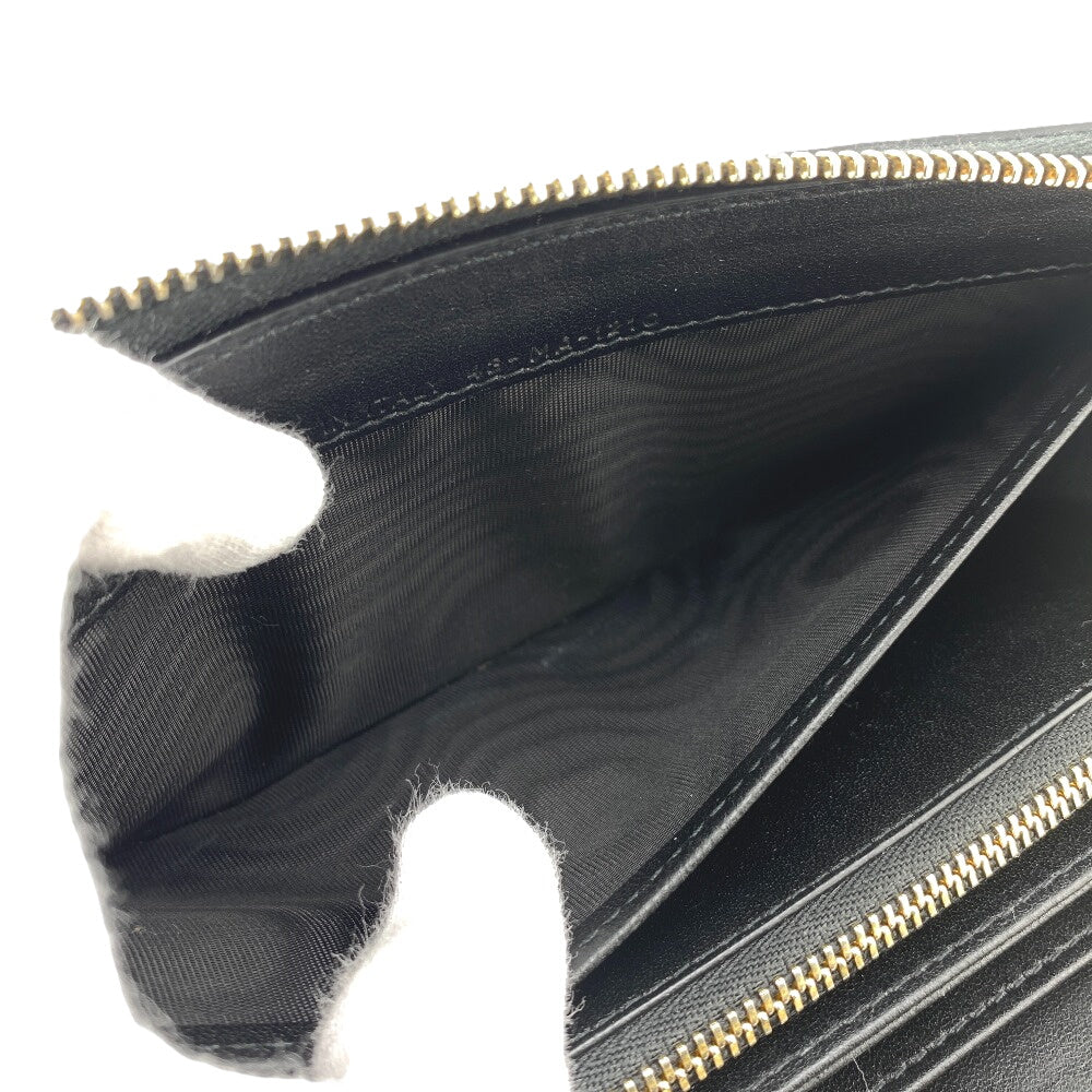 Christian Dior Long Wallet Purse leather black Zip Around 30 Montaigne Women Used Authentic