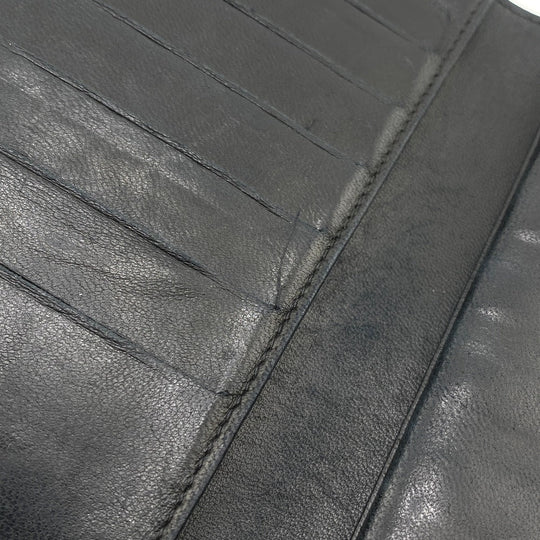 CHANEL Long Wallet Purse Caviar skin black COCO Mark Women Used Authentic