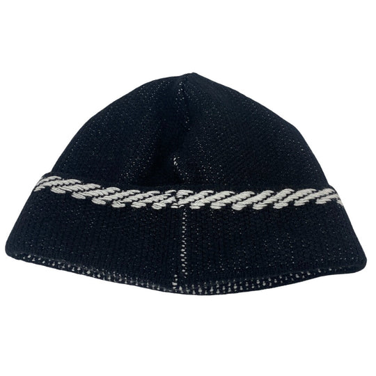 CHANEL Knit cap cashmere black 22K logo Women Used Authentic