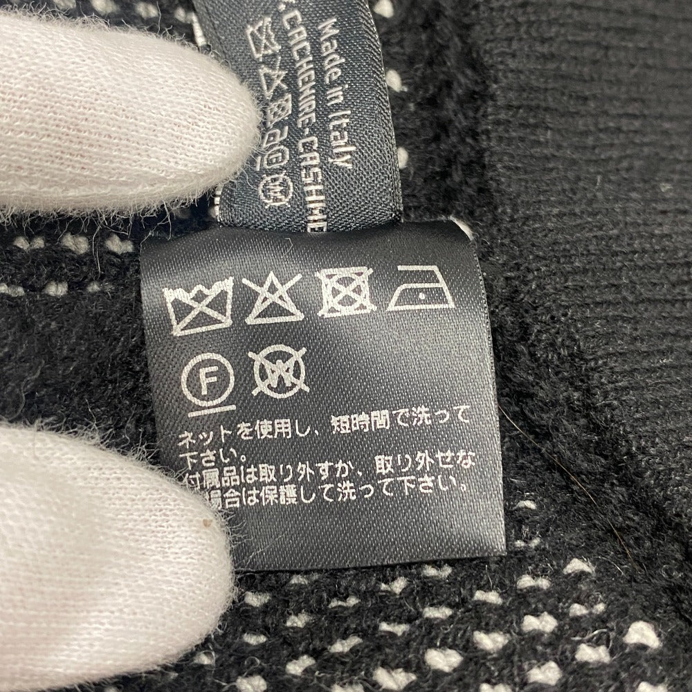 CHANEL Knit cap cashmere black 22K logo Women Used Authentic