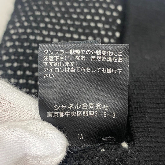 CHANEL Knit cap cashmere black 22K logo Women Used Authentic